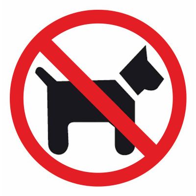 Забранено за кучета - Самозалепващ знак